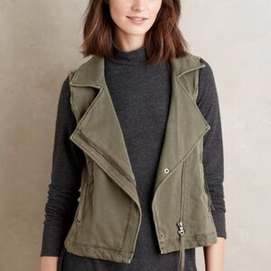 Anthropologie Marrakech Moto Vest Green Women’s Size Medium
